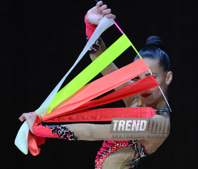 Day 2 of FIG World Cup Final in Rhythmic Gymnastics kicks off in Baku. Azerbaijan, Baku, 23 July 2016